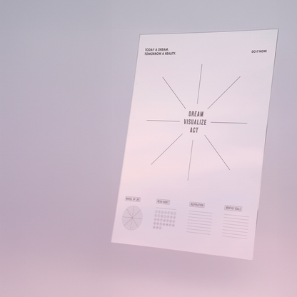 Inspobox™ VISION BOARD på Akrylglass | svart 500x370 mm (uten klistremerker)